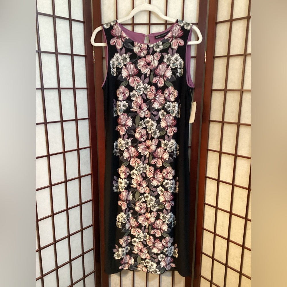 WHBM Bold Floral Pallet Form Flattering High Stretch Dress. Size M